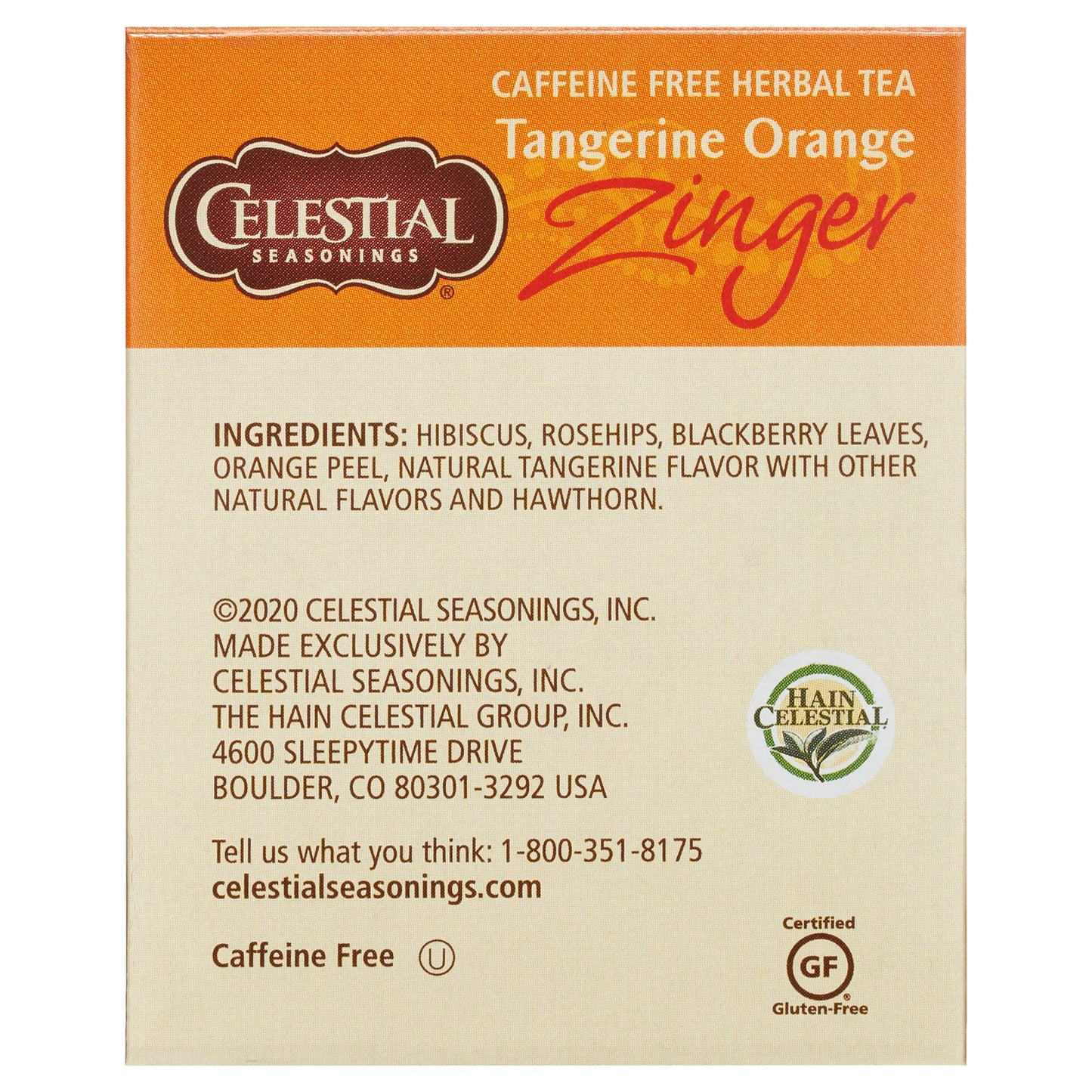 Celestial Seasonings Tangerine Orange Herb Tea (3X20 Bag)