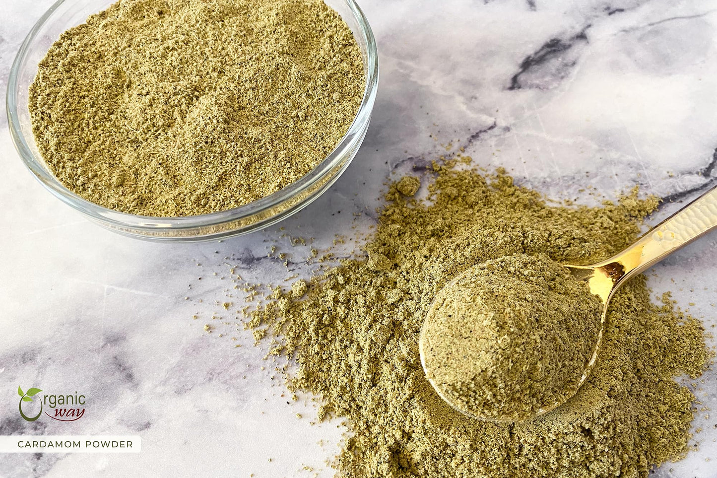 Organic Way Green Cardamom/Elaichi Powder (Elettaria Cardamomum) - Kosher & Usda Certified | Non-Gmo & Gluten Free | Resealable