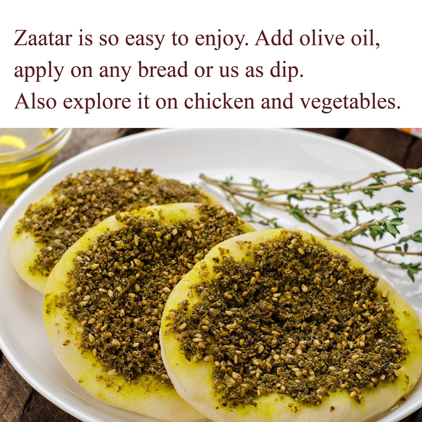 The Spice Way - Traditional Lebanese Zaatar With Hyssop | 6 Oz | (No Thyme That Is Used As An Hyssop Substitute) Freshly Grown S