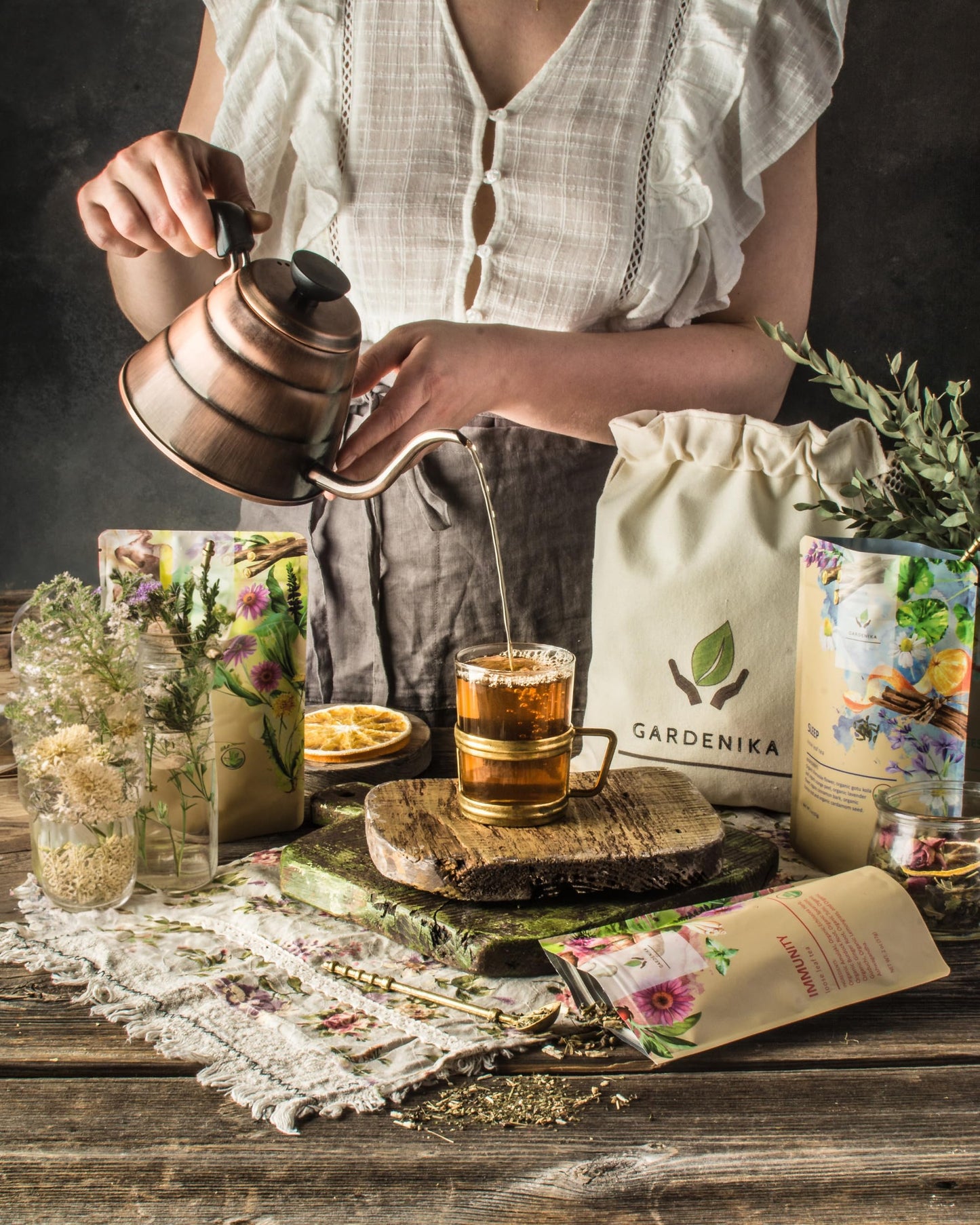 Gardenika Organic Herbal Tea Sampler - Caffeine-Free, Ayurvedic, 6 Piece Set