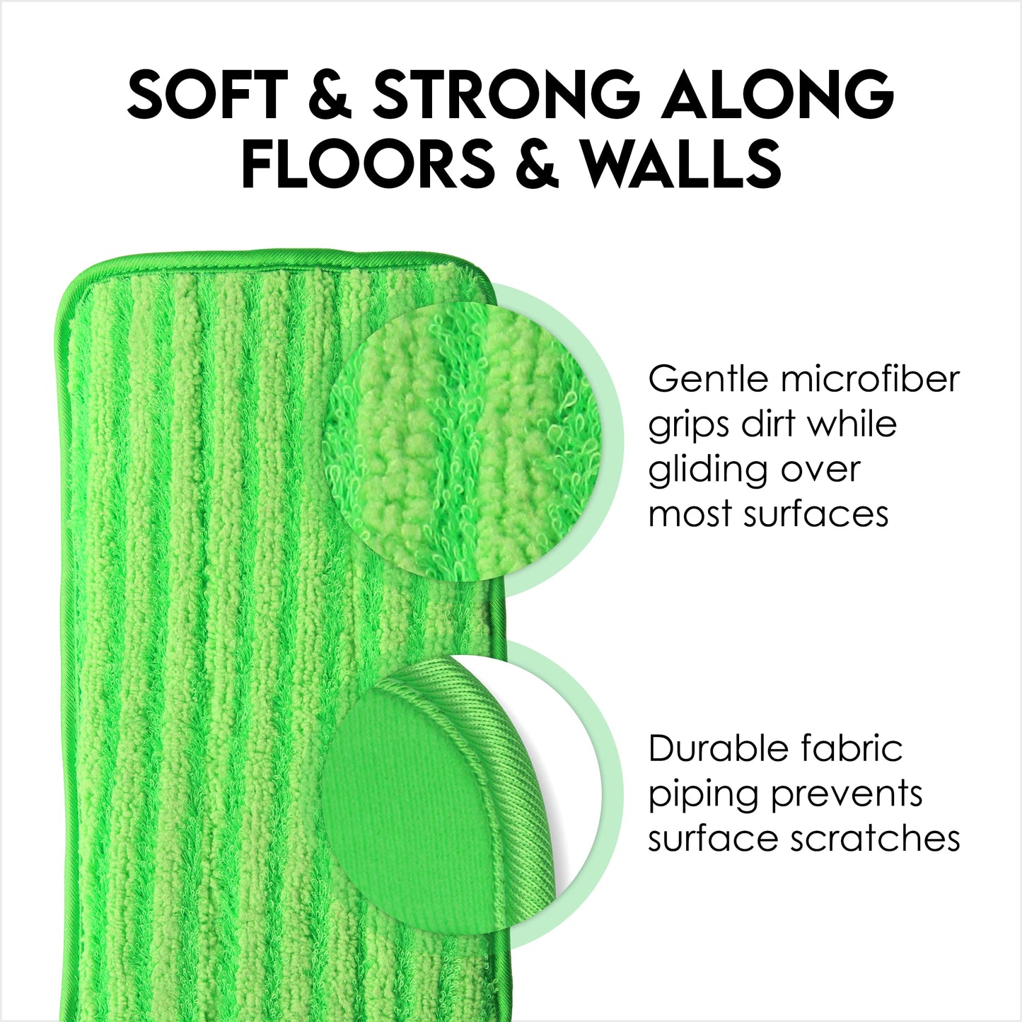 Reusable Floor Mop Pads - Swiffer Wet Jet Compatible Refills 4 Pack - Machine Washable, 12-Inch Microfiber Mop Swiffer Wet Pads