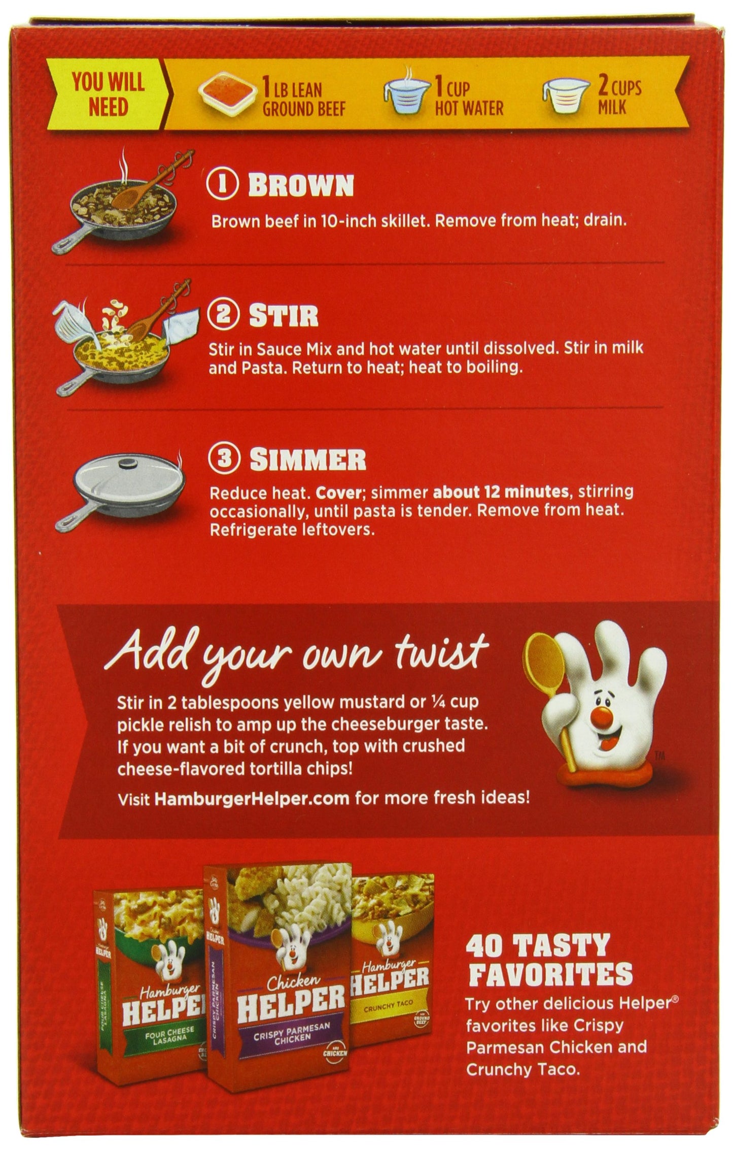 Hamburger Helper Cheeseburger Macaroni, 5.8 Ounce Boxes Boxes (Pack of 12)