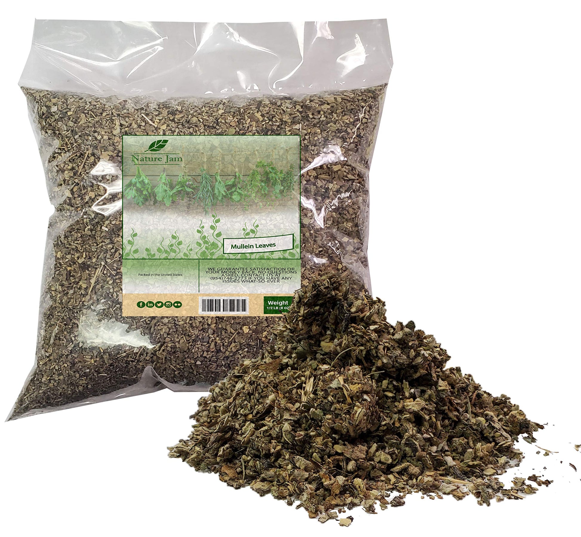 Mullein Leaf Cut & Sifted 1/2 Pound Bulk Bag-Velvet Dock Or Velvet Plant Aka Candlestick-8 Oz