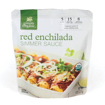 Simply Organic Red Enchilada Simmer Sauce  Certified Organic | 8 Oz | Pack Of 6