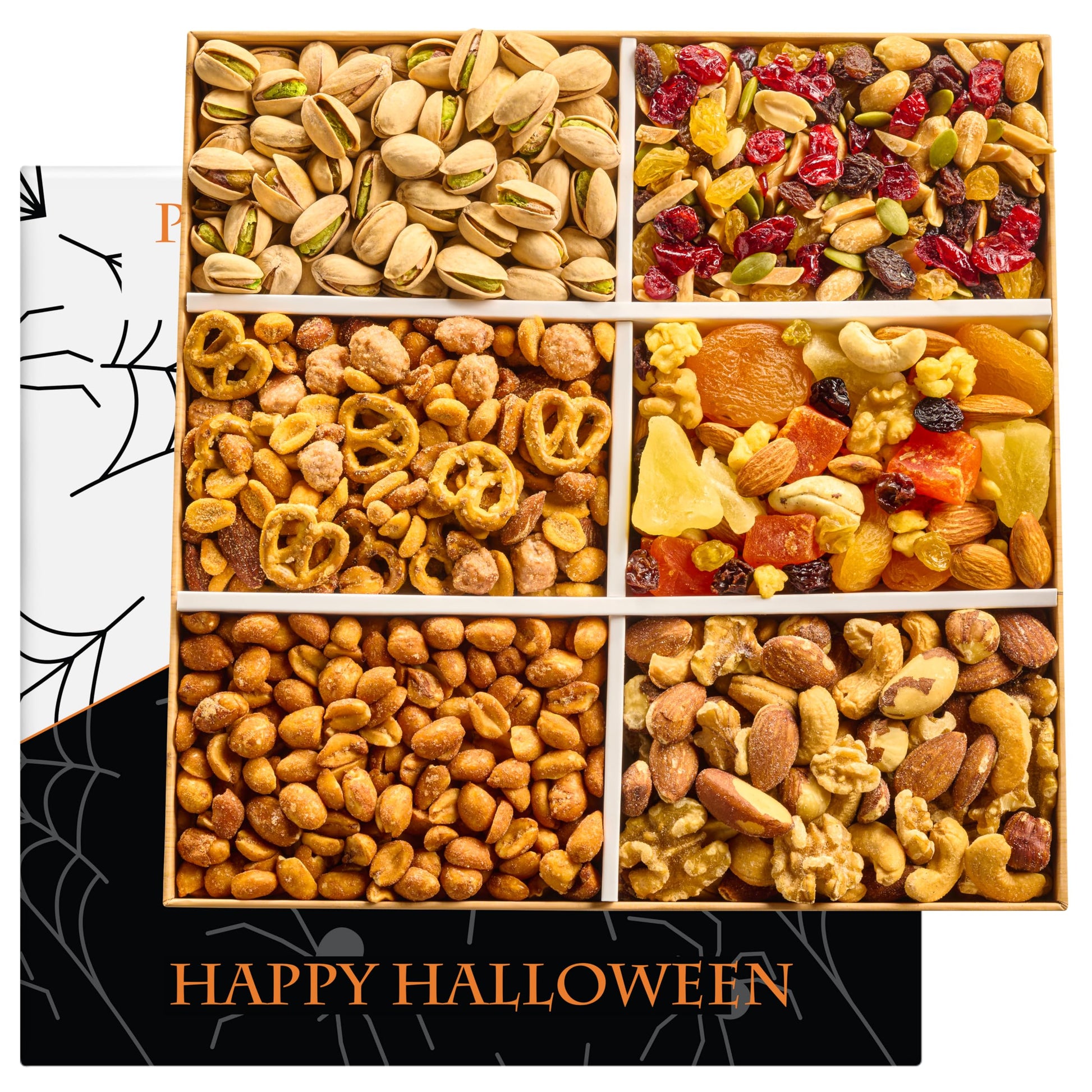 Halloween Gifts Basket Nuts Gift Basket, Halloween   For Mature-Themed Gourmet Mixed Nuts Variety Pack, 6 Assortment Healthy Snack Tray Care Package For College Students Men And Women
