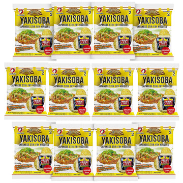Otafuku Yakisoba Noodles Japanese Stir-Fry Ramen Noodles with Yakisoba Sauce Kit, 2 Yakisoba Ramen Servings per Kit, Made in Jap