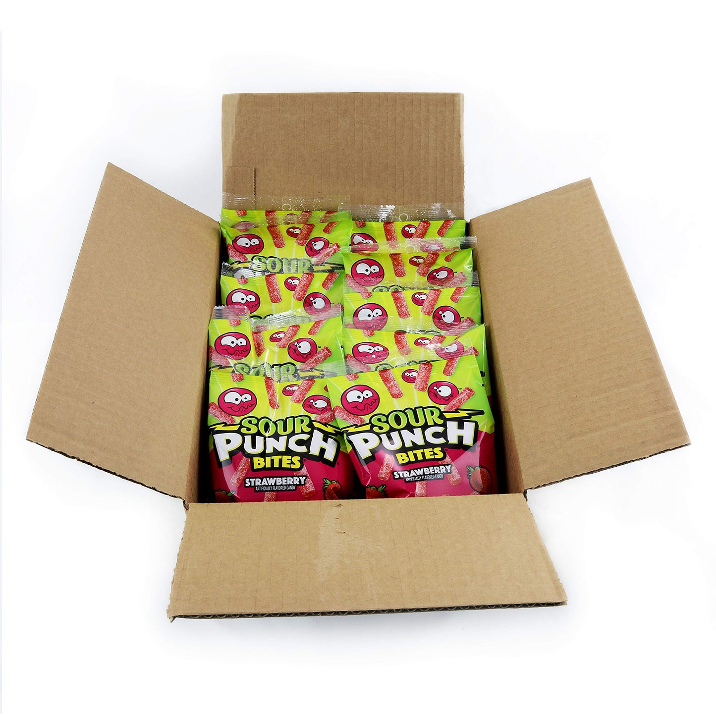 Sour Punch Bites, Sweet Strawberry Fruit Flavor,Soft & Chewy Candy, 5 Ounce Bag, Pack Of 12