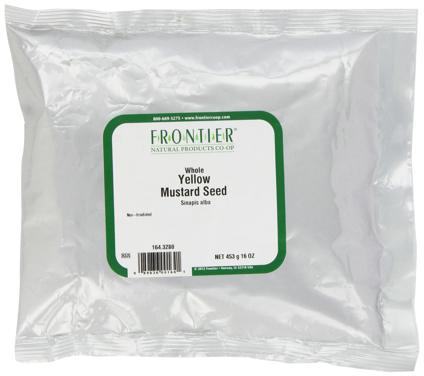 Frontier Mustard Seed, Yellow Whole (#1 Grade), 16 Ounce Bags (Pack of 3)