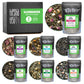 Tiesta Tea Green Tea Sampler - 7 Loose Leaf Pouches, Medium Caffeine, 10 Cups Each, Model 800020