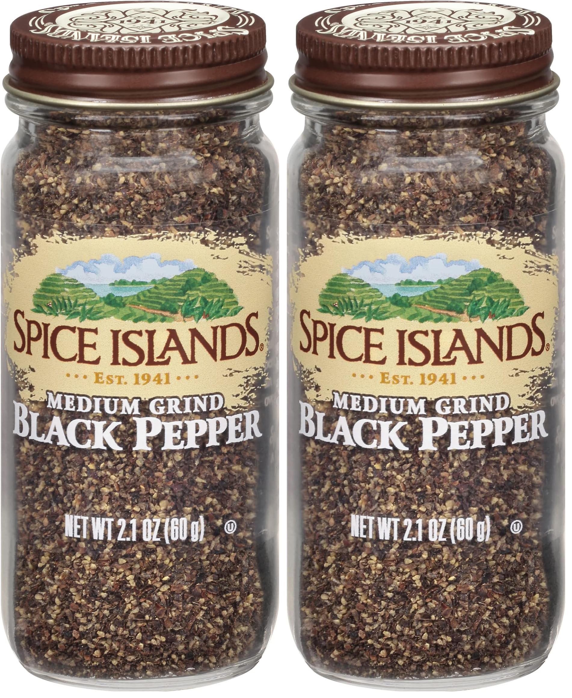 Spice Islands Medium Grind Black Pepper, 2.1 Ounce (Pack of 2)