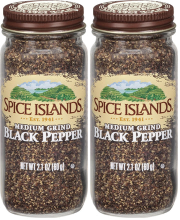 Spice Islands Medium Grind Black Pepper, 2.1 Ounce (Pack of 2)