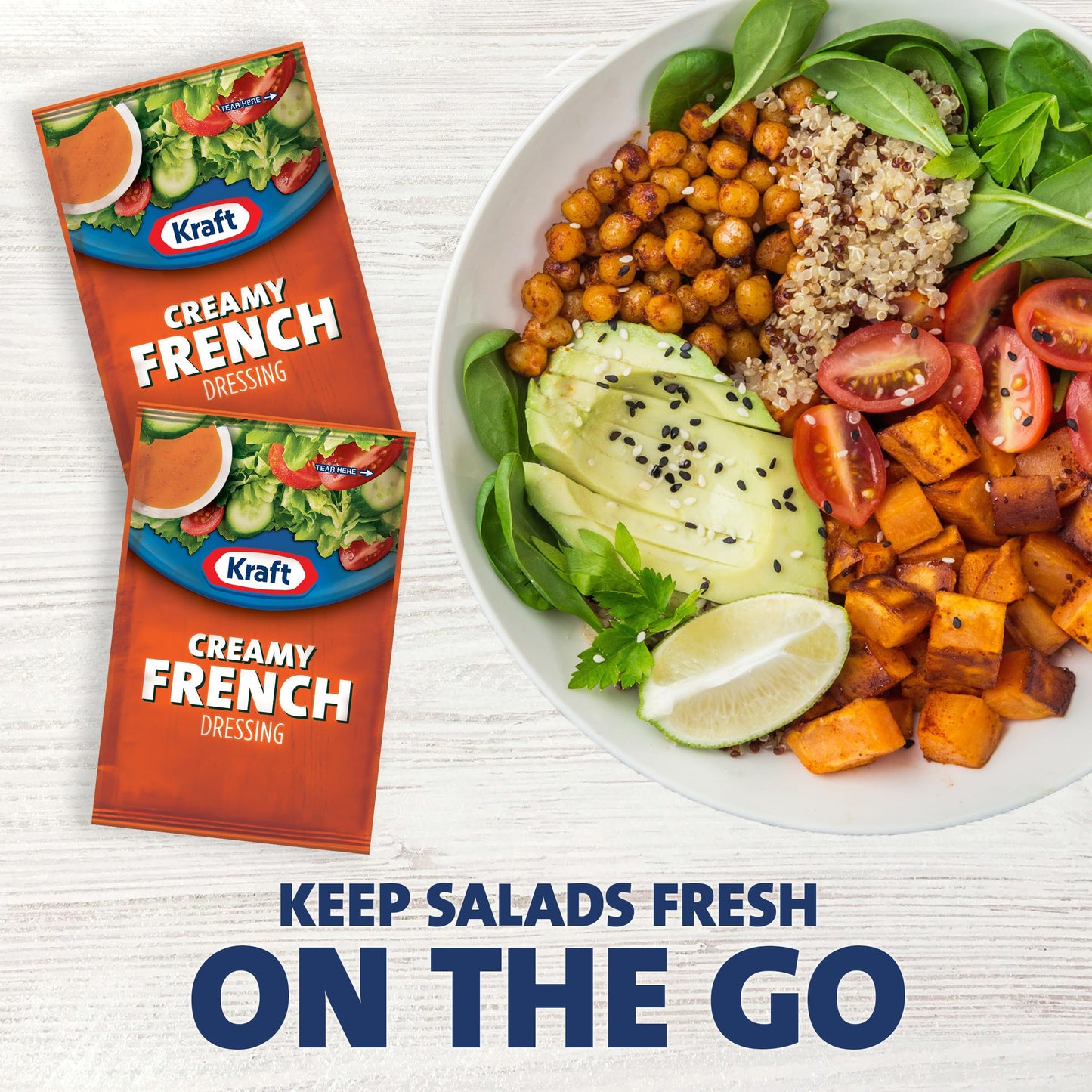 Kraft Creamy French Salad Dressing Single Serve Packet (1.5 Oz Packets, Pack Of 60)