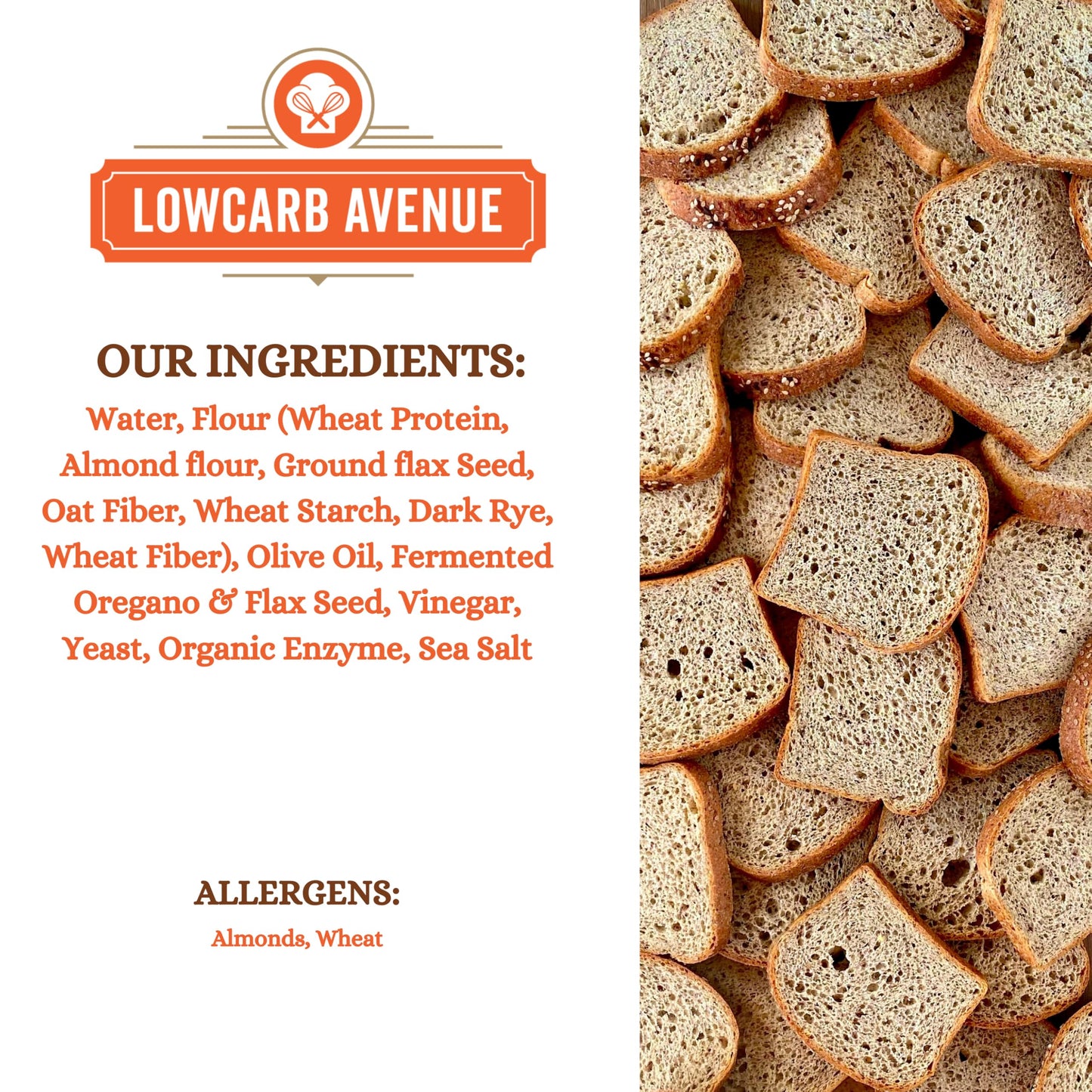 LOWCARB AVENUE Multigrain Bread | 1g Net Carbs, 7g Protein | Low Calorie, Vegan | 1 Pack (16 oz)