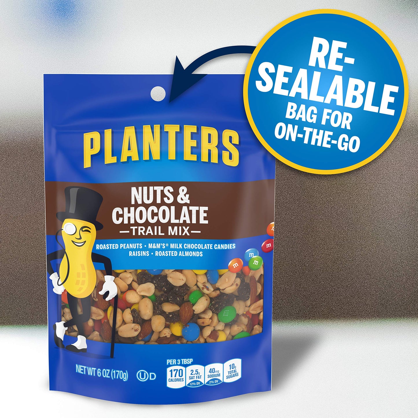 Planters Nuts & Chocolate M&Ms (6 oz Bags, Pack of 12)