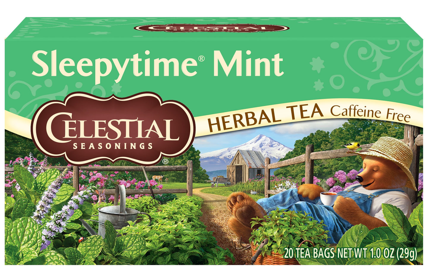 Celestial Seasonings Sleepytime Mint Herbal Tea - Caffeine Free, 20 Count (Pack of 6)