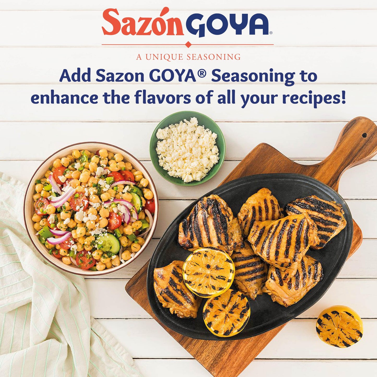 Sazón With Garlic And Onion By Goya, Latin Spice Blend For Poultry, Seafood, Meat And Vegetables, All Purpose Mexican Seasoning, 3.52Oz Carton