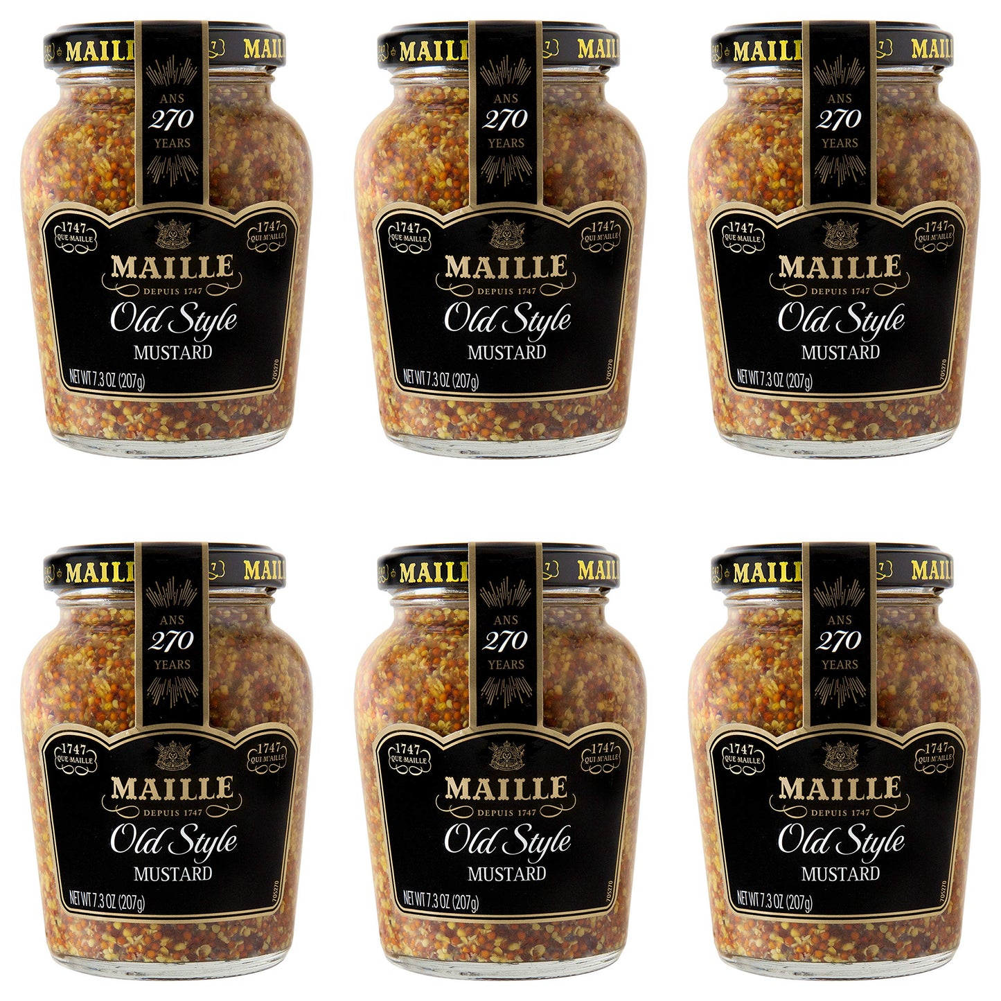 Maille Mustard, Old Style, 7.3 Oz, 6 Count