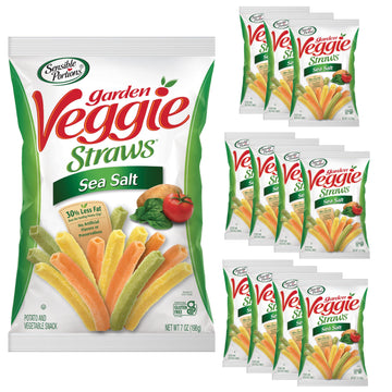 Sensible Portions Veggie Straws, Sea Salt Flavor, Gluten-Free Chips, 7 Ounce Bag, 12-Pack