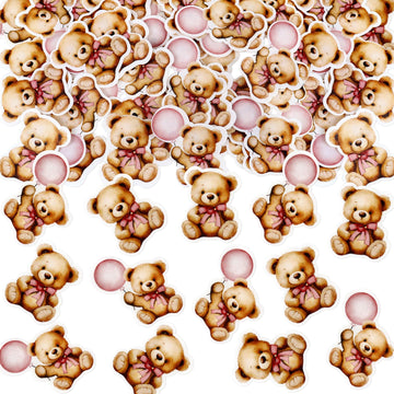 40 PCS Edible Wafer Paper Baby Shower Bear Cupcake Toppers Drink Topper Selection Baby Bear Theme Baby Shower Decorative Supplie