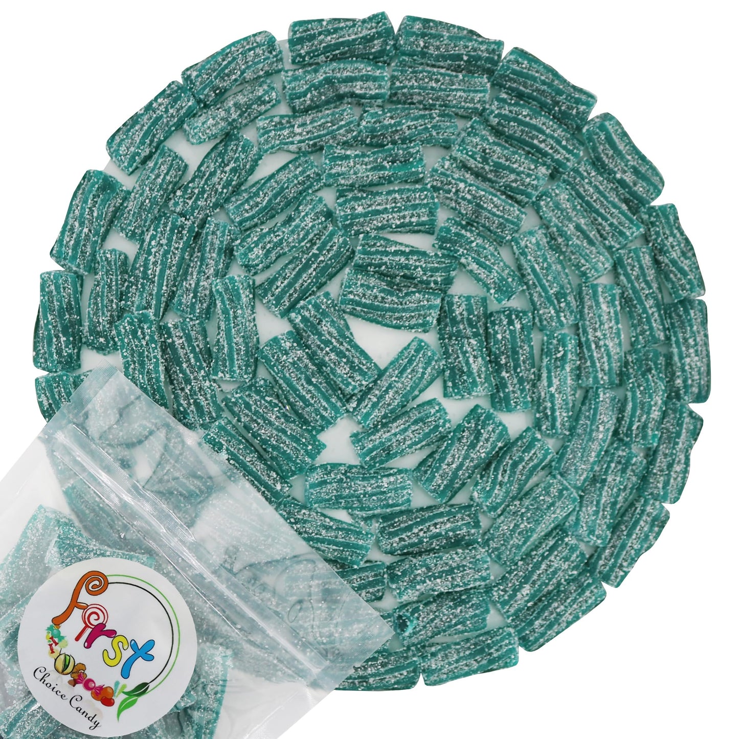 FirstChoiceCandy Sour Licorice Twist Bites, Twisteroos Pectin Filled Sour Bites (4.4 Pound, Blue-Raspberry)