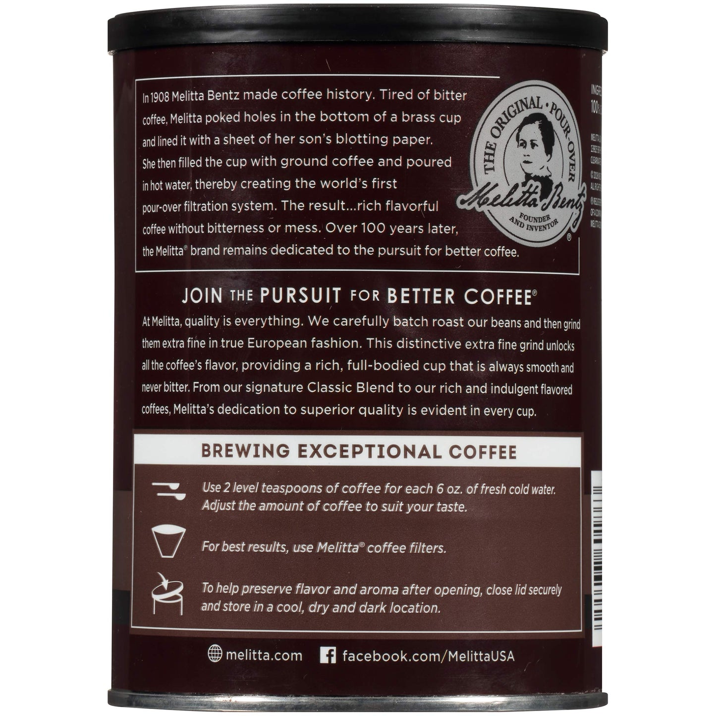 Melitta Colombian Supreme Coffee, Medium Roast, Extra Fine Grind, 11 Ounce Can (Pack Of 6)