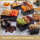 Nut Cravings Gourmet Collection - Easter Dried Fruit & Mixed Nuts Gift Basket Black Tower + Ribbon (12 Assortments) Purim Mishlo