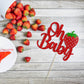 1 Pack Sweet Oh Baby Cake Topper Glitter Oh Baby Strawberry Cake Pick Fruit Berry Cake Decoration For Summer Strawberry Baby Sho