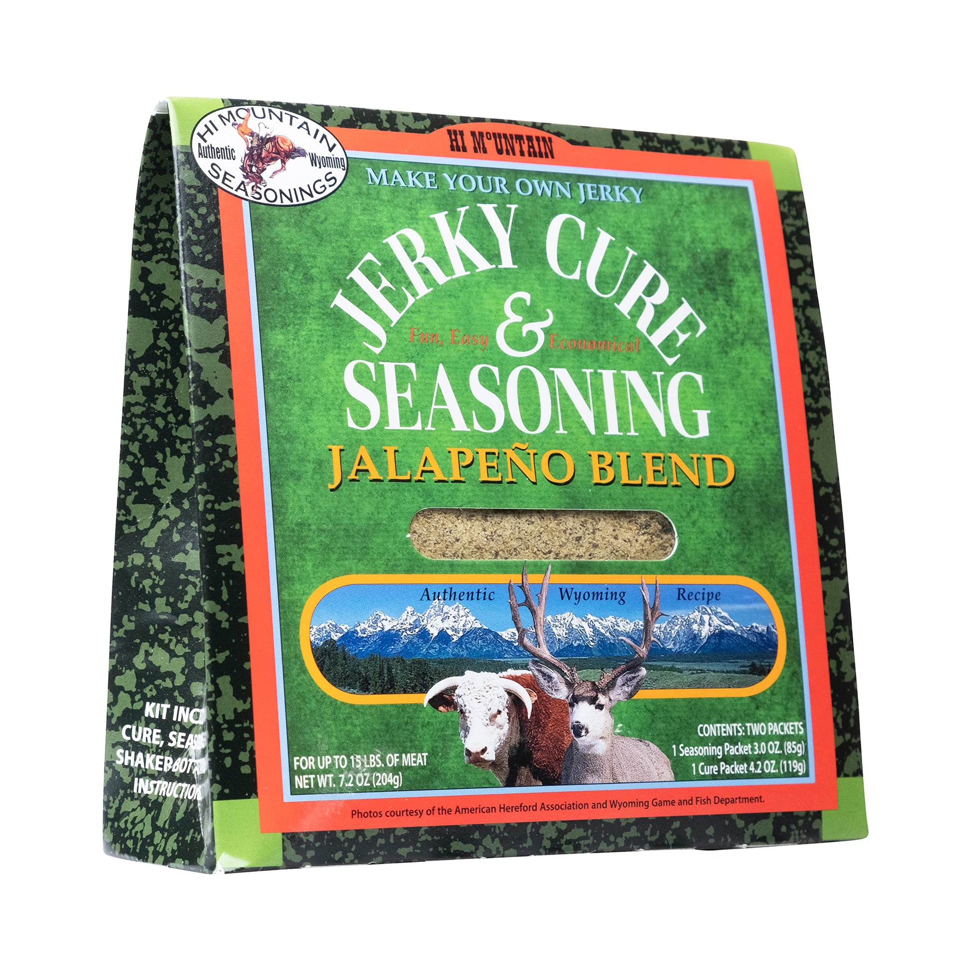 Hi Mountain Jerky Seasoning and Cure Kit - Jalapeno Blend, 7.2 oz, Creates Homemade Beef Jerky for Beef, Deer, Elk & Venison
