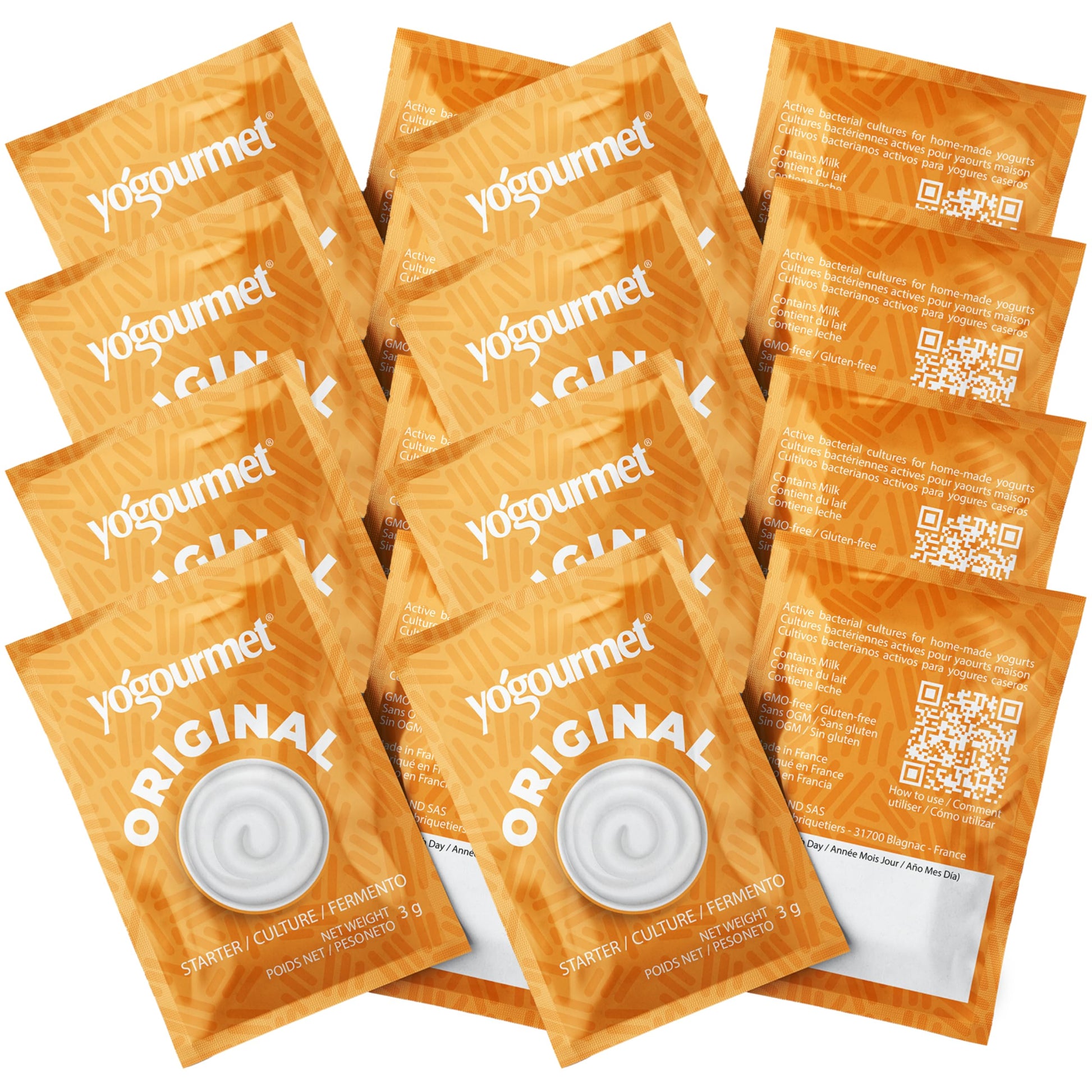 Yogourmet Yogurt Starter (16 Pack Bulk Version) - Make Yogurt at Home - Starter Culture - All Natural  Gluten Free  Kosher  Halal - 3 g Sachets