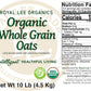 Royal Lee Organics Usda Certified Organic Gluten Free Oat Groats 10Lbs (Pack Of 5)