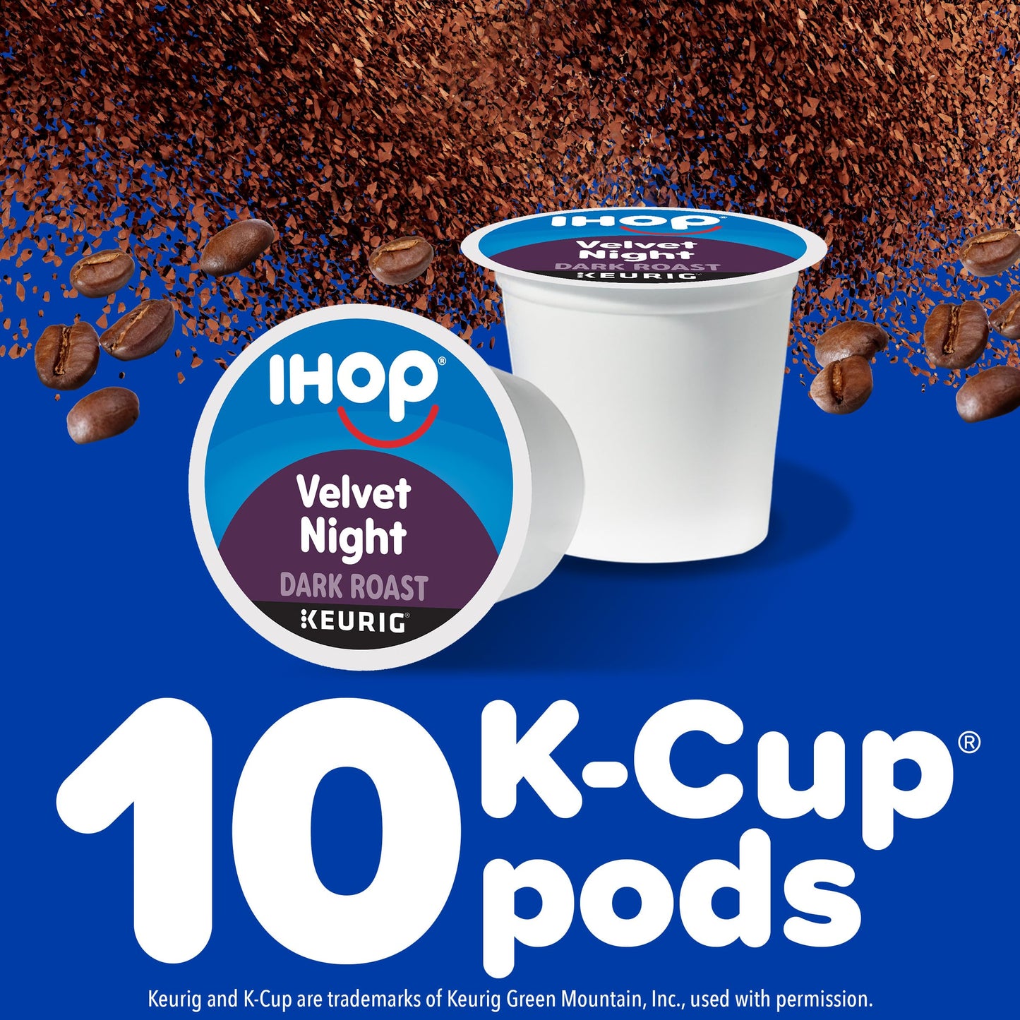 IHOP Velvet Night Dark Roast Coffee Pods, 10 Count Box, Keurig K-Cup Compatible