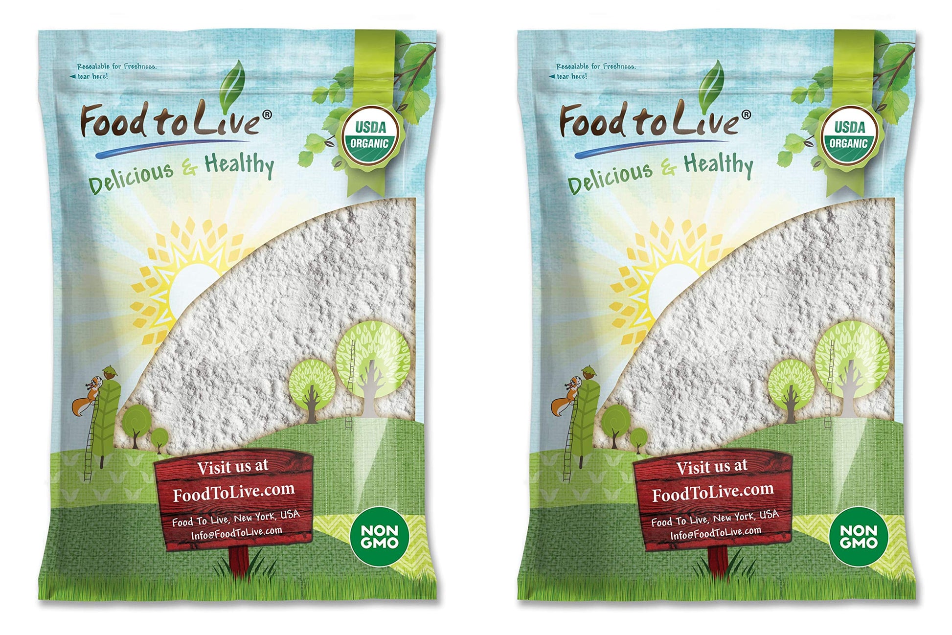 Food to Live Organic Potato Starch, 16 Pounds - Unmodified Powder, Non-GMO, Pure Flour, Kosher, Vegan, Bulk, Great for Cooking, 