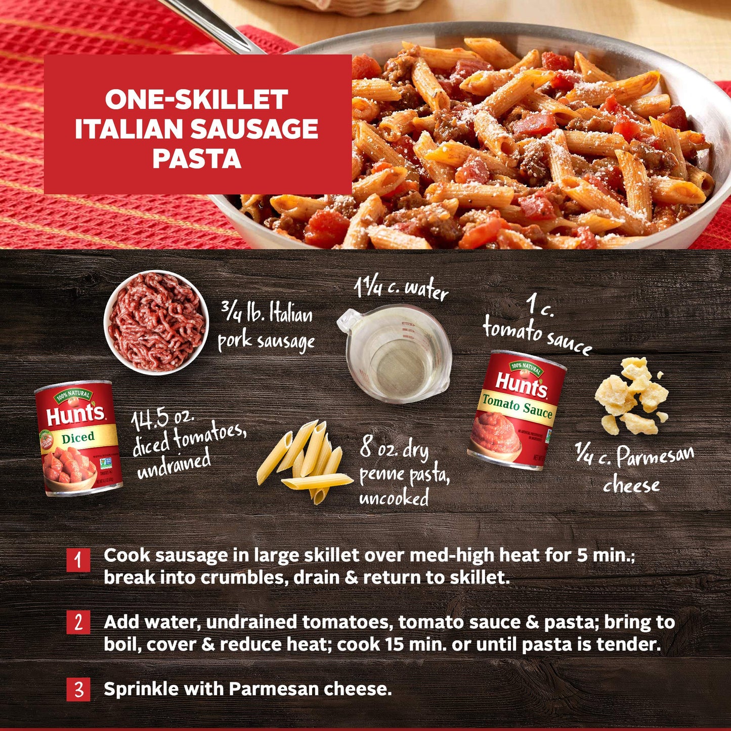 Hunt'S Diced Tomatoes With Basil, Garlic & Oregano No Salt Added, 14.5 Oz, 12 Pack