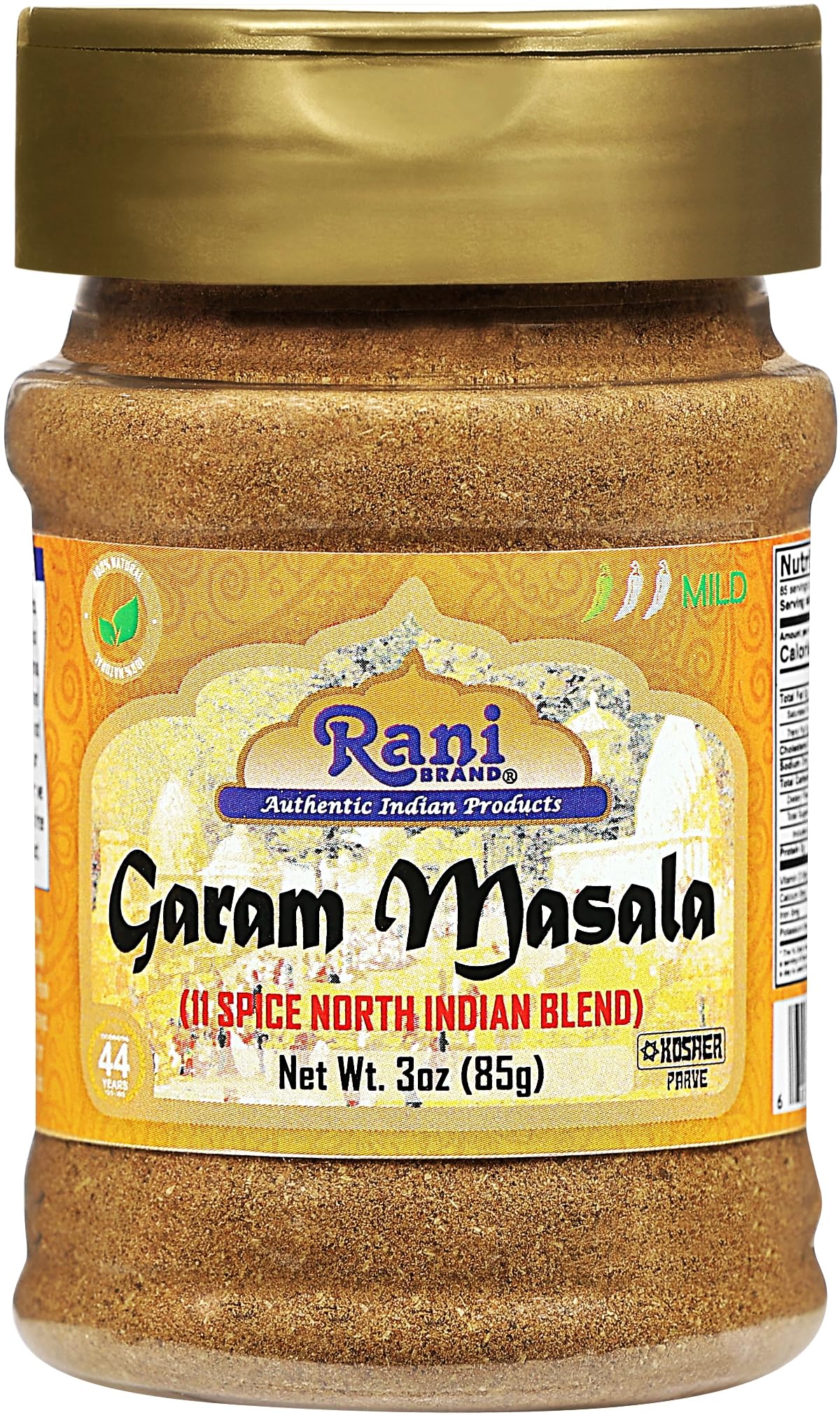 Rani Garam Masala 11-Spice Blend 3oz PET Jar - All Natural, Salt-Free, Vegan, Gluten Friendly, Non-GMO, Kosher