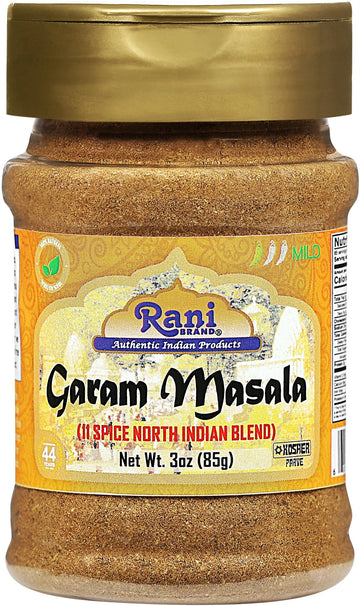Rani Garam Masala 11-Spice Blend 3oz PET Jar - All Natural, Salt-Free, Vegan, Gluten Friendly, Non-GMO, Kosher