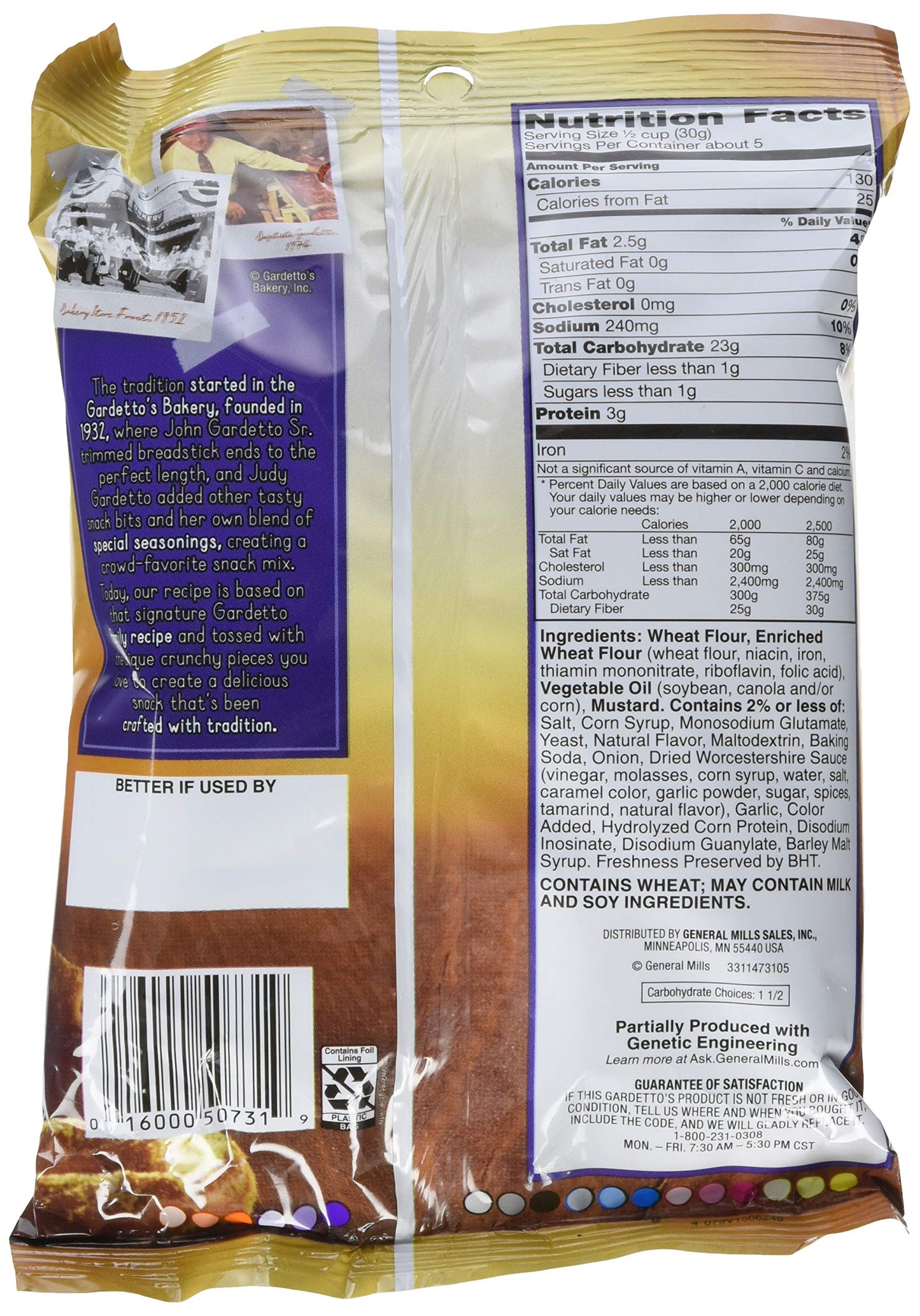 Gardettos Rye Chips, Deli Style Mustard, 5.5 Oz (Pack of 7)