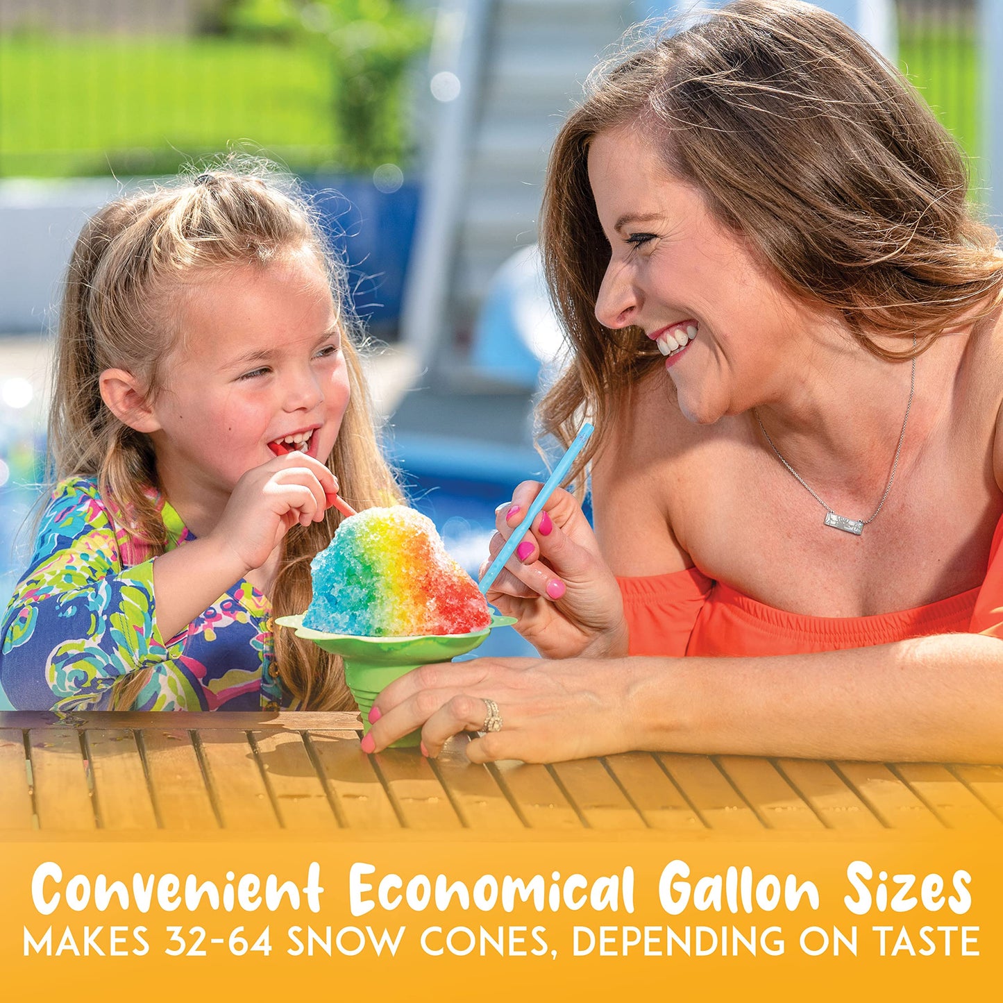 Hawaiian Shaved Ice Syrup, Lemon-Lime Flavor, 128 Fl Oz, No Refrigeration Needed, Nut-Free, Dairy-Free, Great for Slushies and Popsicles