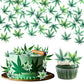 ZHUOWEISM Cupcake Toppers 60 PCS Edible Pot Leaf Design 8 Standard Size Birthday Party Decorations