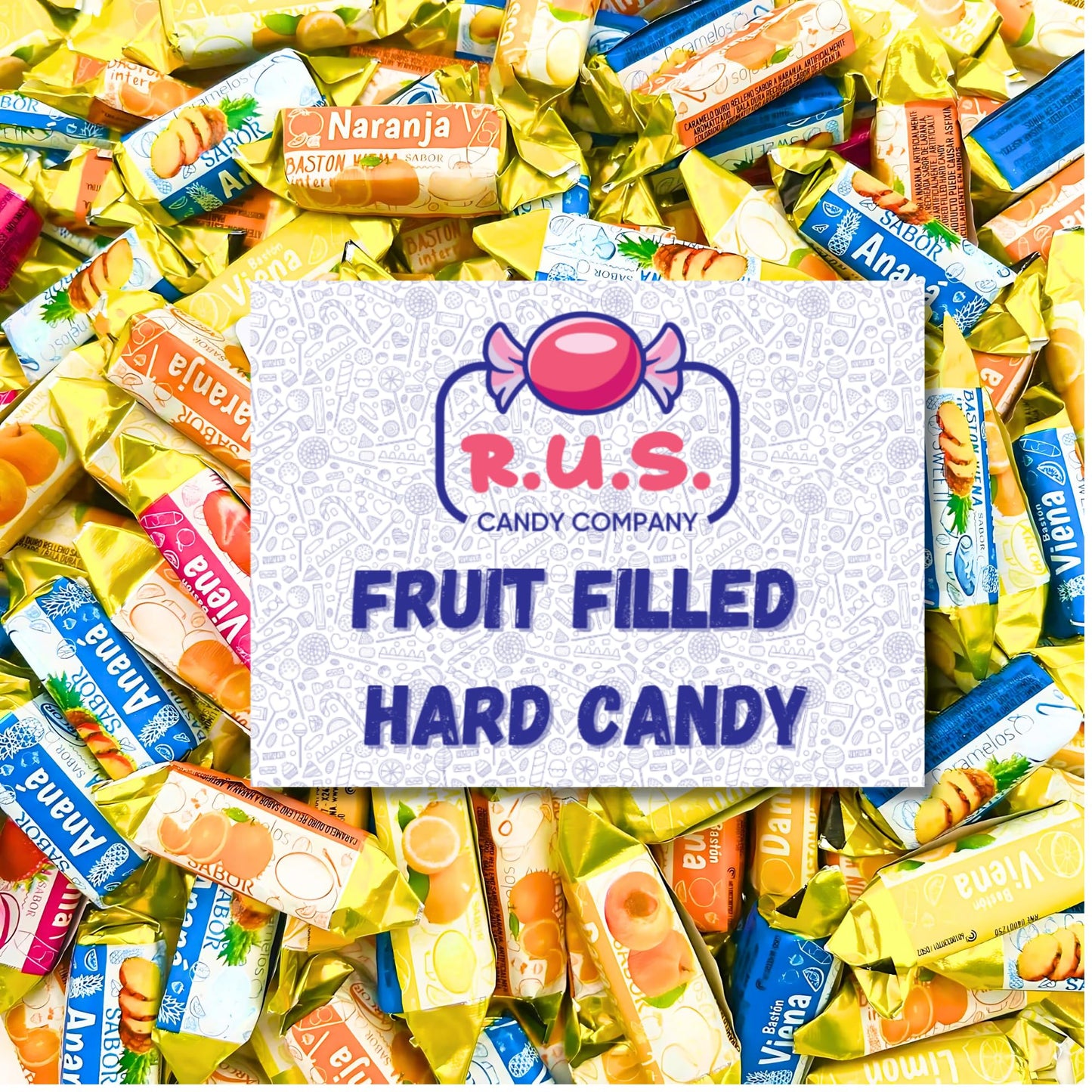 R.U.S. Candy Fruit Filled Hard Candy – Assorted Flavors – 1 lb Bag – Individually Wrapped for Freshness