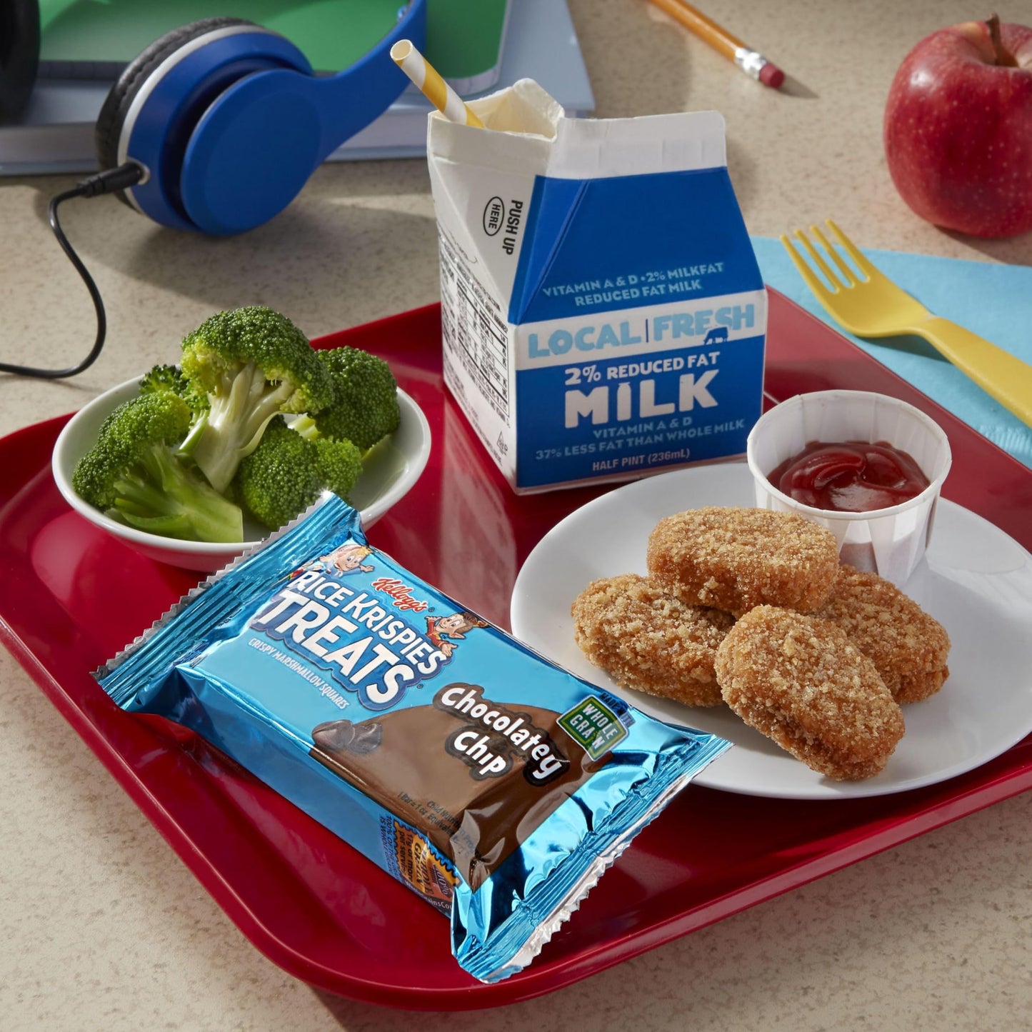 Rice Krispies Treats Marshmallow Snack Bars, Made With Whole Grain, Kids Snacks, Chocolatey Chip (80 Bars)