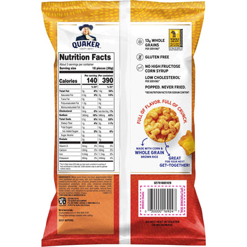 Quaker Popped Cheddar Cheese Rice Snacks 3.03Oz, 3.03 Oz