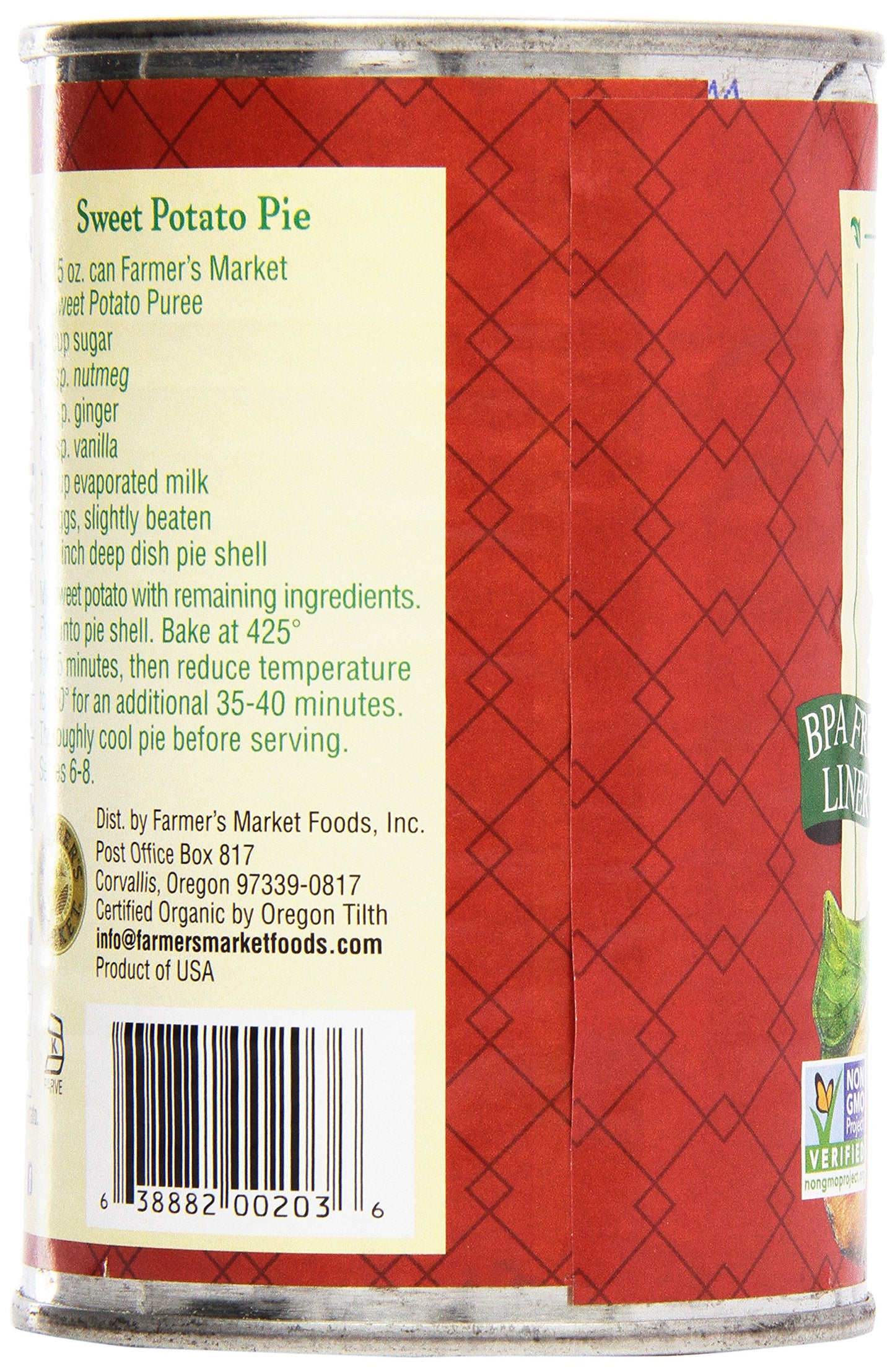 Farmer'S Market Organic Sweet Potato Puree, 15 Oz