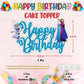 Seyal Frozn Happy Birthday Cake Topper, Small, Art Board, USCaketop140, Kids Party Decoration, Winter Celebration