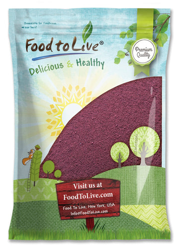 Food to Live Black Elderberry Powder, 8 Pounds - Raw Dried Berries, Unsulfured, Vegan, Bulk, for Baking, Juices, Smoothies, Yogu