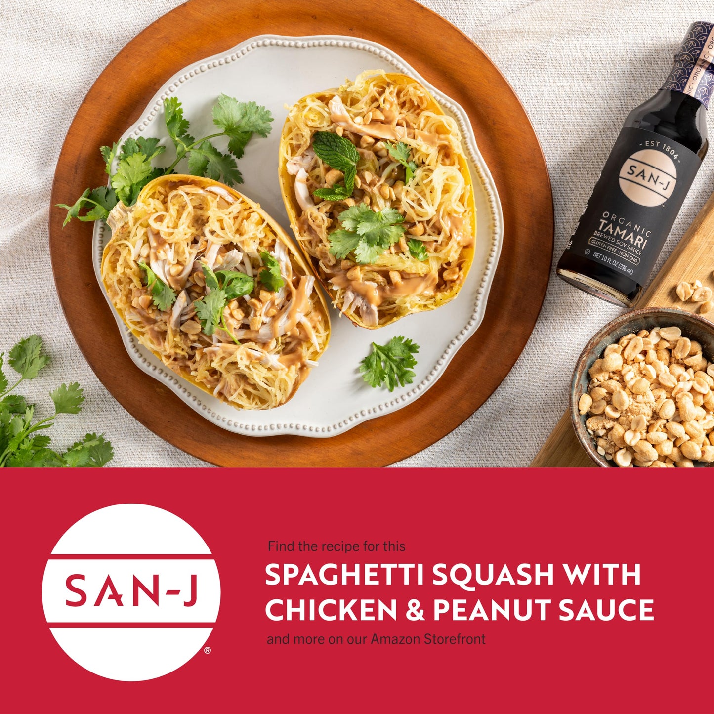 San-J - Organic Gluten Free Tamari Soy Sauce - Specially Brewed - Made With 100% Whole Soy - 10 Oz. Bottle