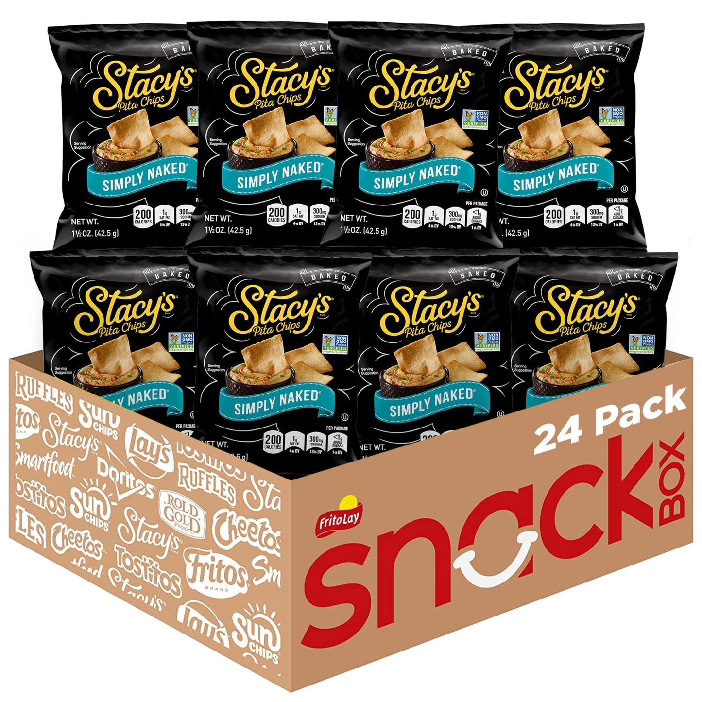 Stacy’S Pita Chips, Sea Salt, No Artificial Colors Or Flavors, 1.5 Oz (Pack Of 24)