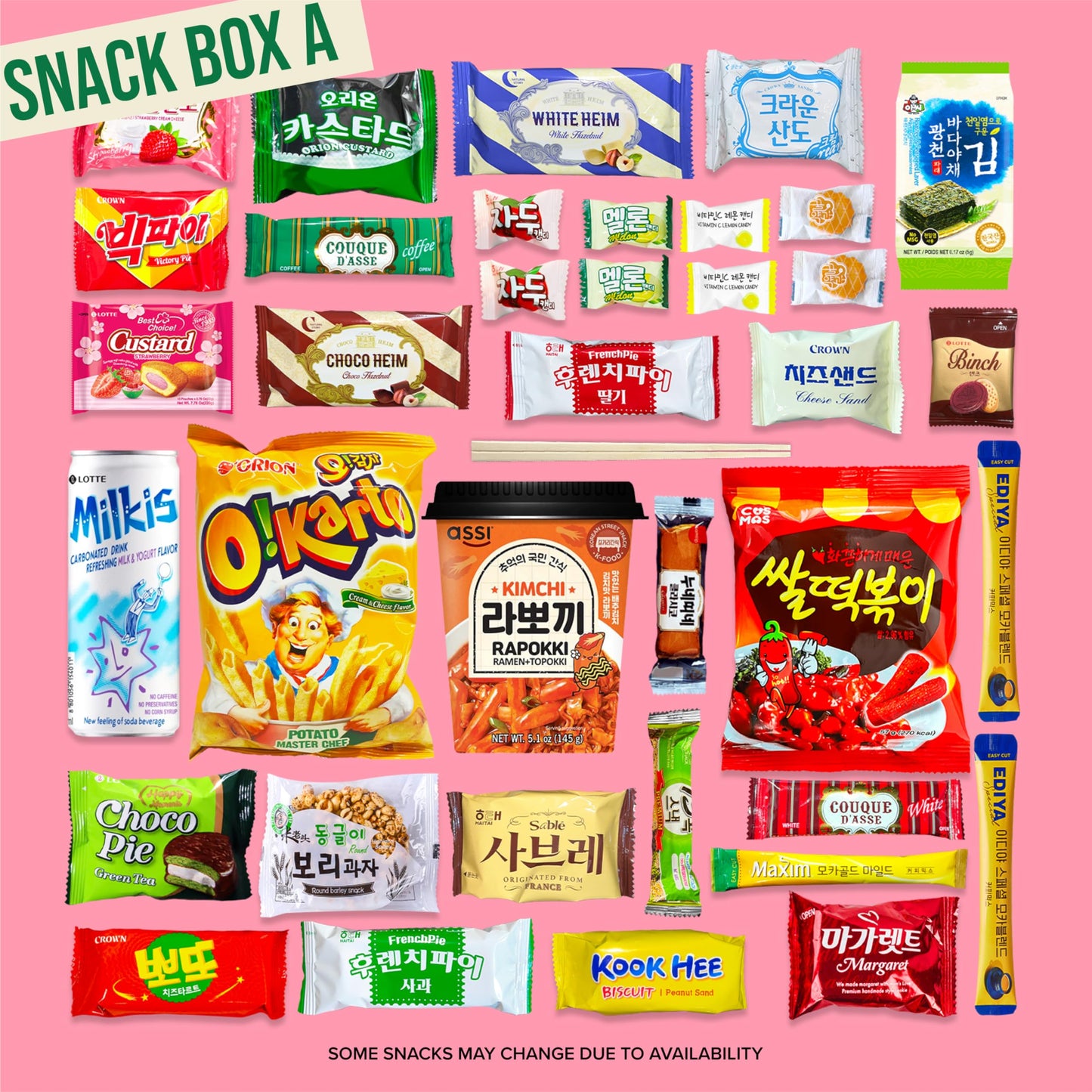 Seconde Nature Korean Snack Box - 38 Count Assortment of Chips, Sweets & Tteokbokki - Perfect Gift for K-Food Lovers & Snack Enthusiasts