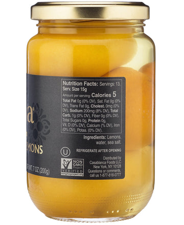Mina Preserved Lemons - 12.5 Ounce Authentic Moroccan Gourmet Beldi Lemons, Moroccan Preserved Lemons in Jar, Ideal for Tagine,