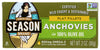 Season Brand Flat Fillets of Anchovies in Olive Oil, 2 oz