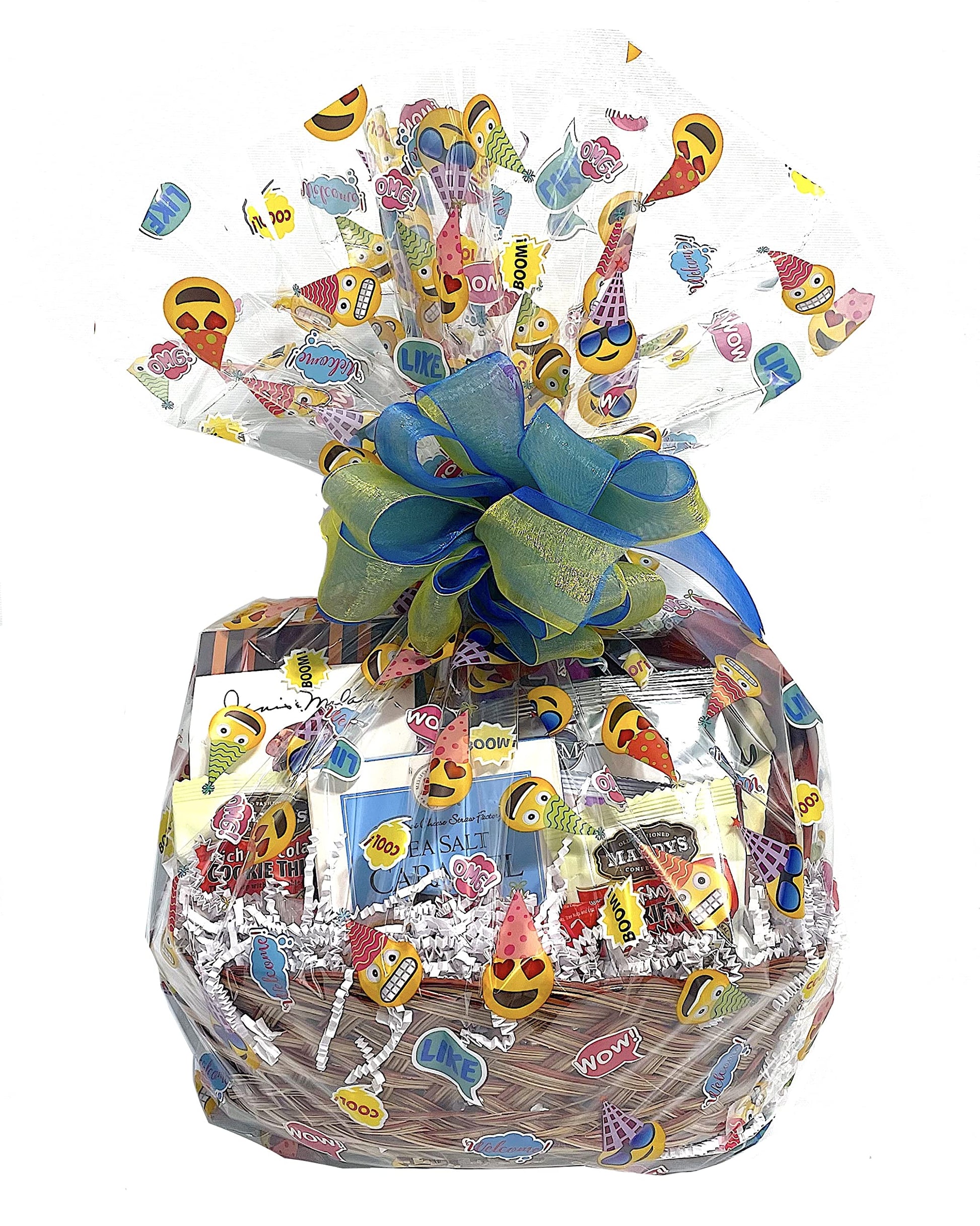 Gifts of Gourmet Hand-Crafted 22 Piece Customizable Chocolate Gift Basket - Standard Size, Birthday Emojis